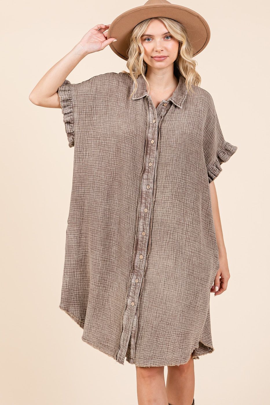 Min Gauze Shirt Dress Min Gauze Shirt Dress