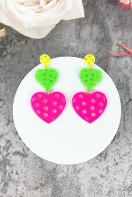 Pickleball Heart Earrings