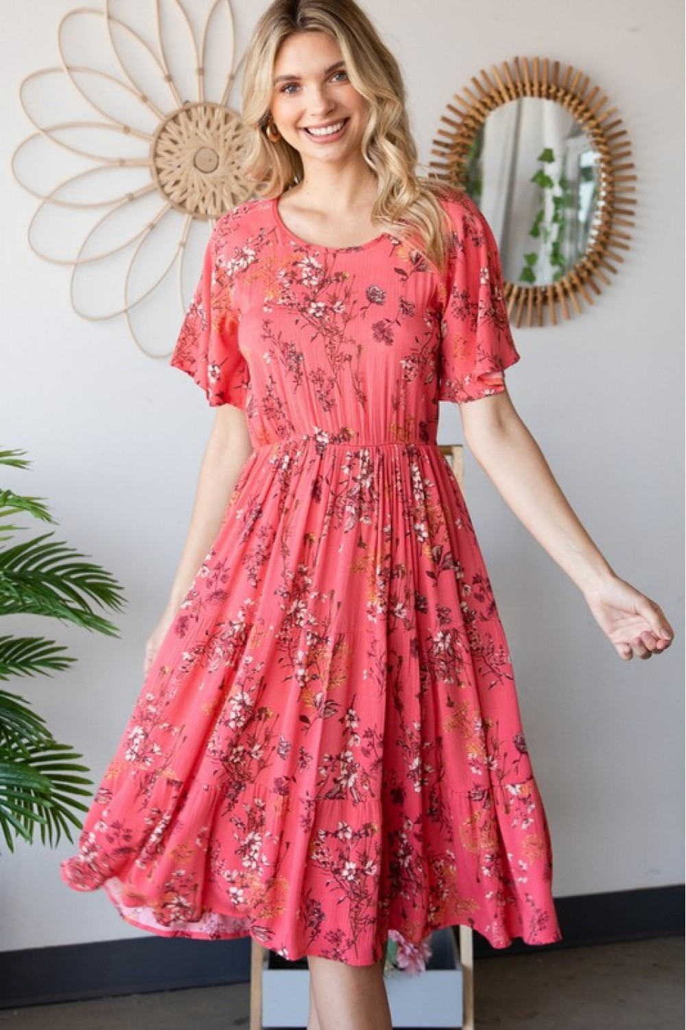 V Shirring Dress