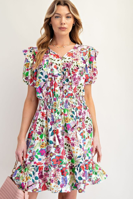 E Floral Tier Dress