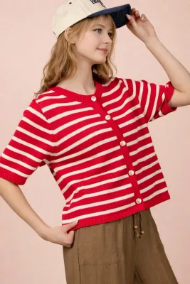 Stripe SS Cardigan Stripe SS Cardigan