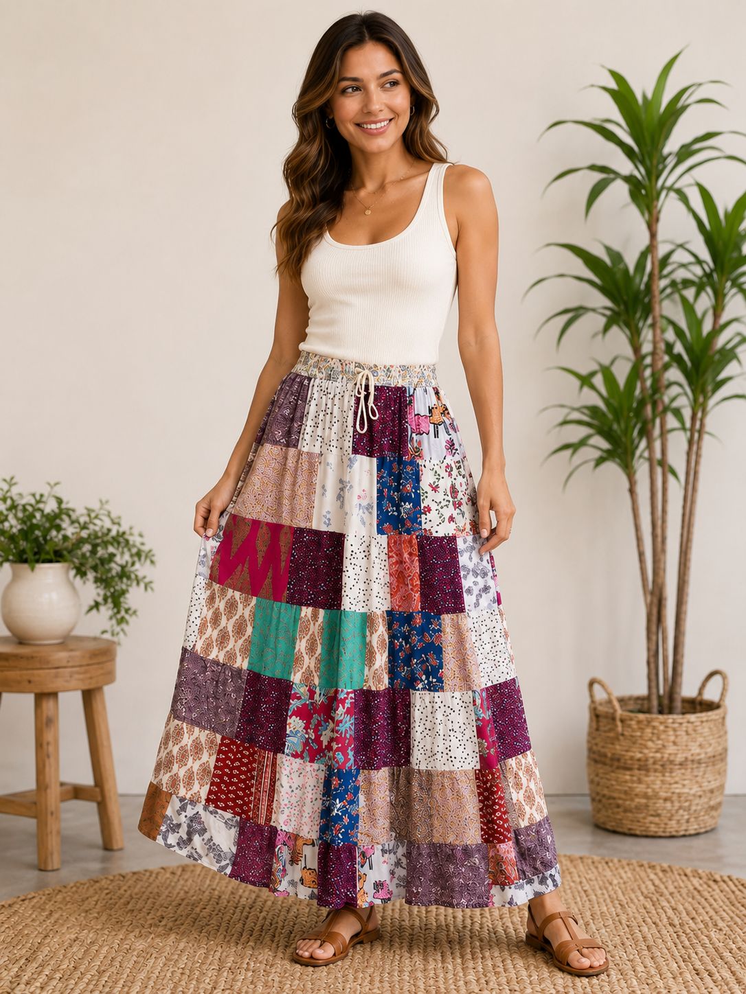 Cotton PW Drawstring Skirt Cotton PW Drawstring Skirt
