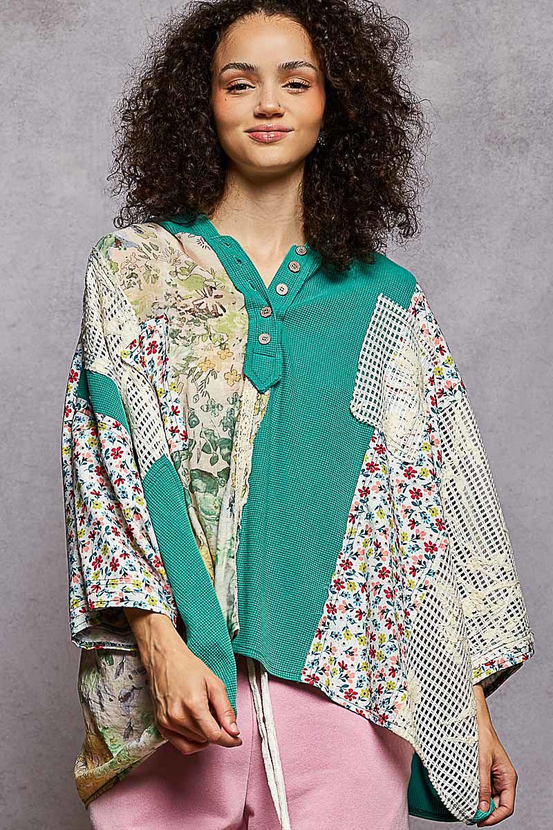 Patchwork Waffle Top