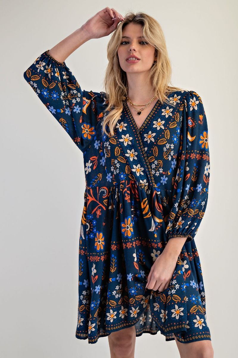 E Floral Rayon Dress E Floral Rayon Dress