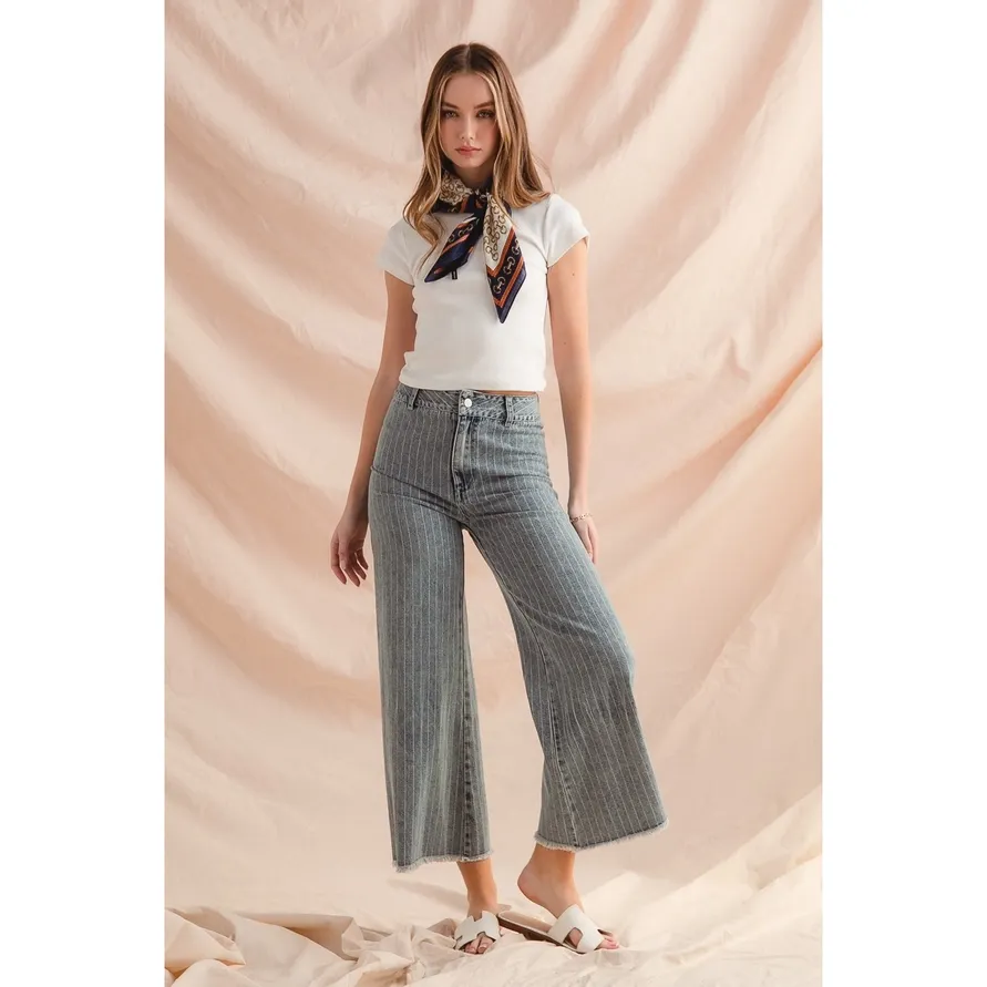 Pinstripe Crop Jeans Pinstripe Crop Jeans