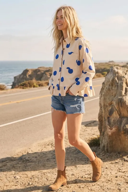 Dot Ruffle Hem Top Dot Ruffle Hem Top