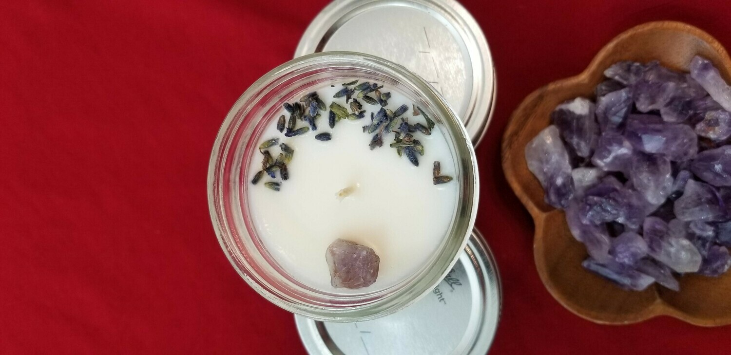 4 OZ. Lavender and Amethyst Candle
