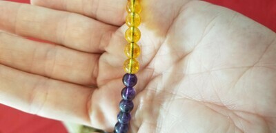 citrine and Amethyst, The Uplifting bracelet 8 inch