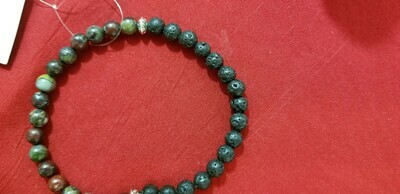 Bloodstone and Lava beads, the stone of courage