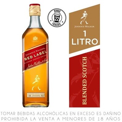 WHISKY ETIQUETA ROJA JOHNNIE WALKER Botella 1 LT