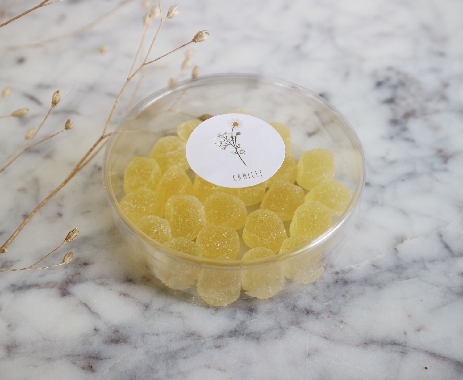 Plat rond transparant doosje