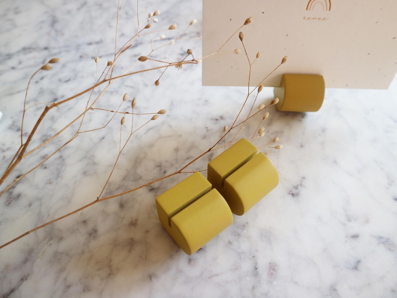 Atelier Pierre set 3 kaartenhouders Curry