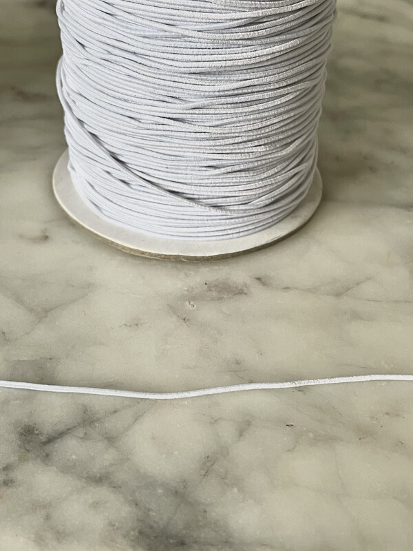 Elastisch touw wit 1mm