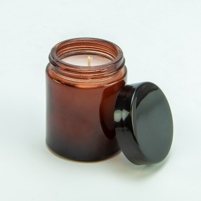 Kaars Amber Met Zwart Schroefdeksel