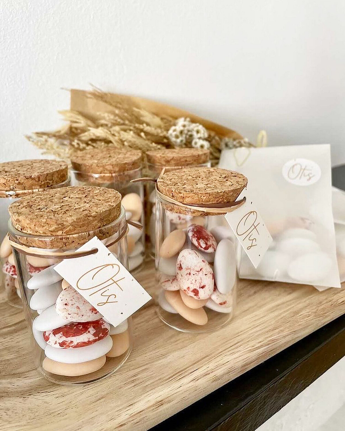 Glazen potje met kurken deksel