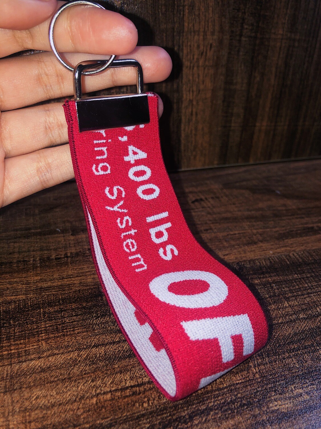Red &quot;Off-White&quot; Wristlet Keychain