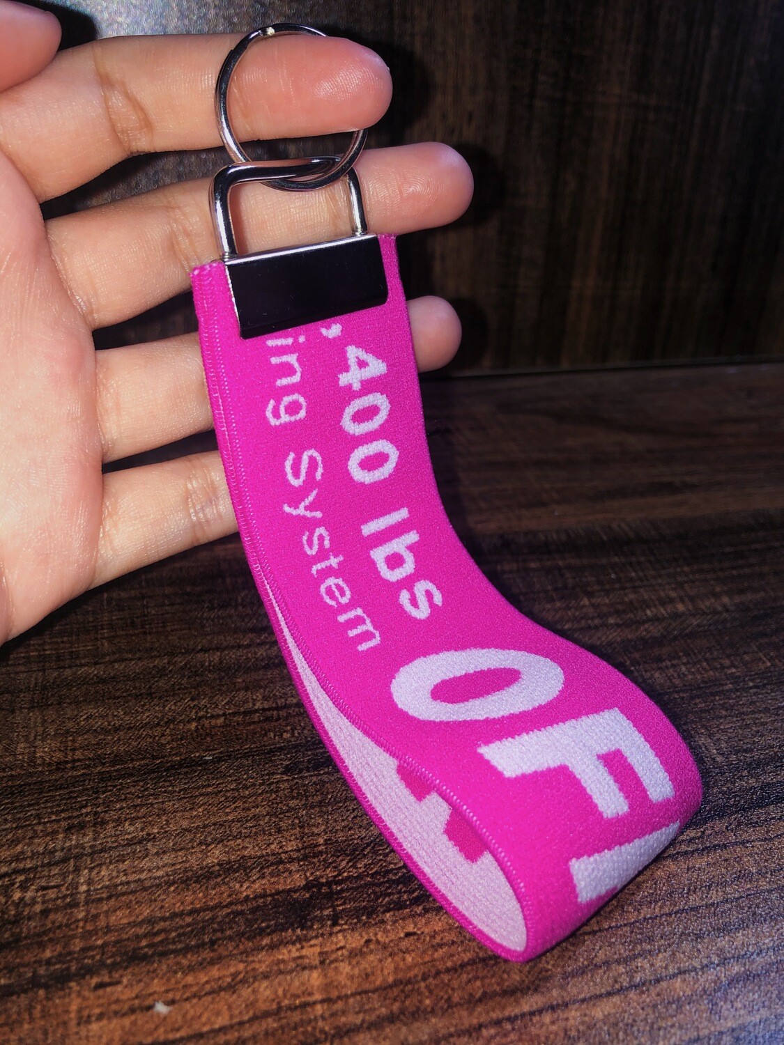Pink &quot;Off-White&quot; Wristlet Keychain