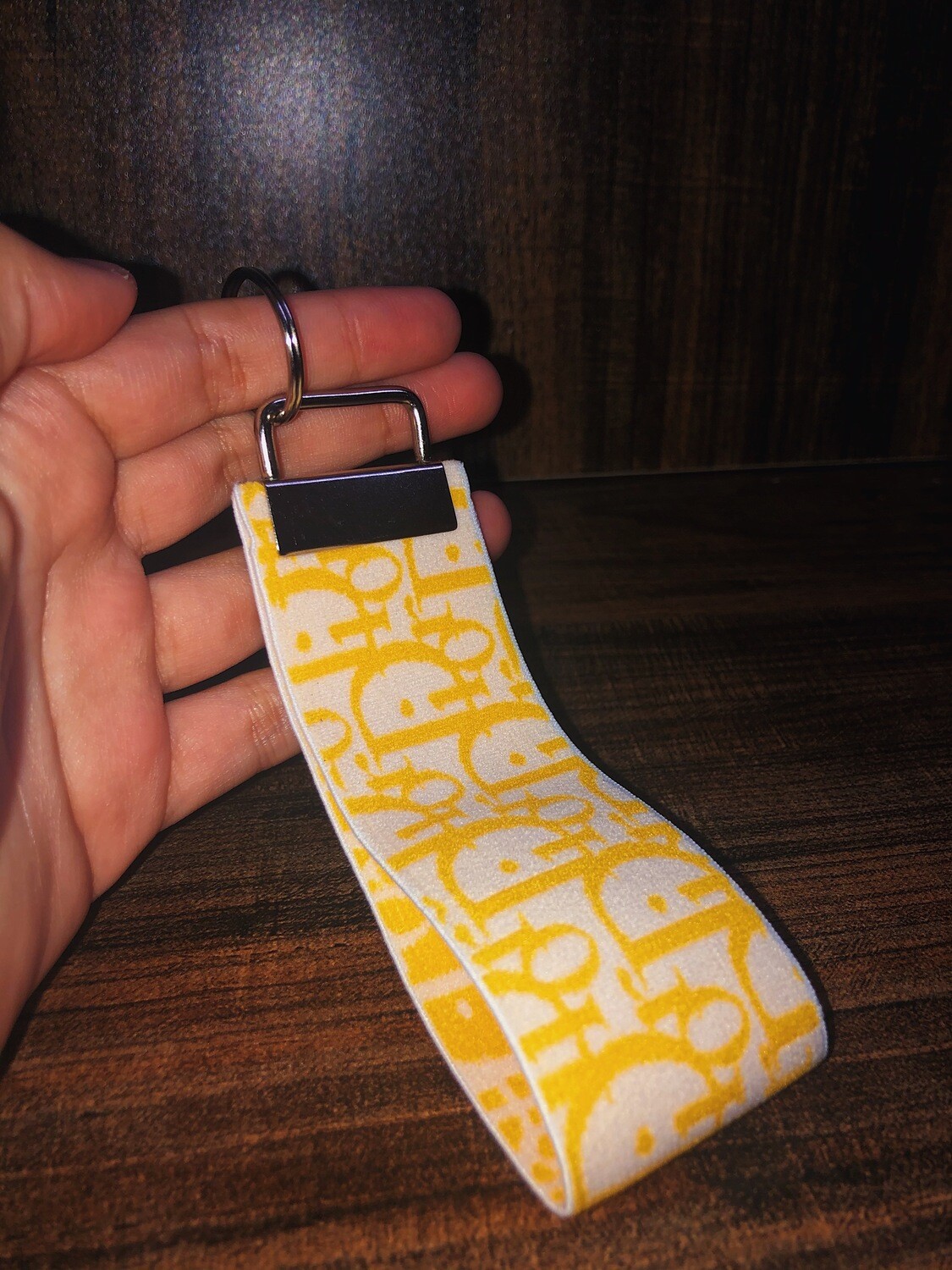 Yellow &quot;Dior&quot; Wristlet Keychain