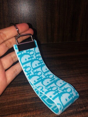 Baby Blue &quot;Dior&quot; Wristlet Keychain