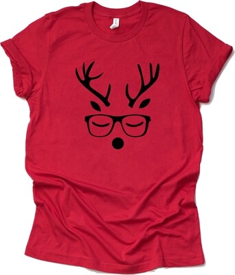 Reindeer Face Adult T-Shirt