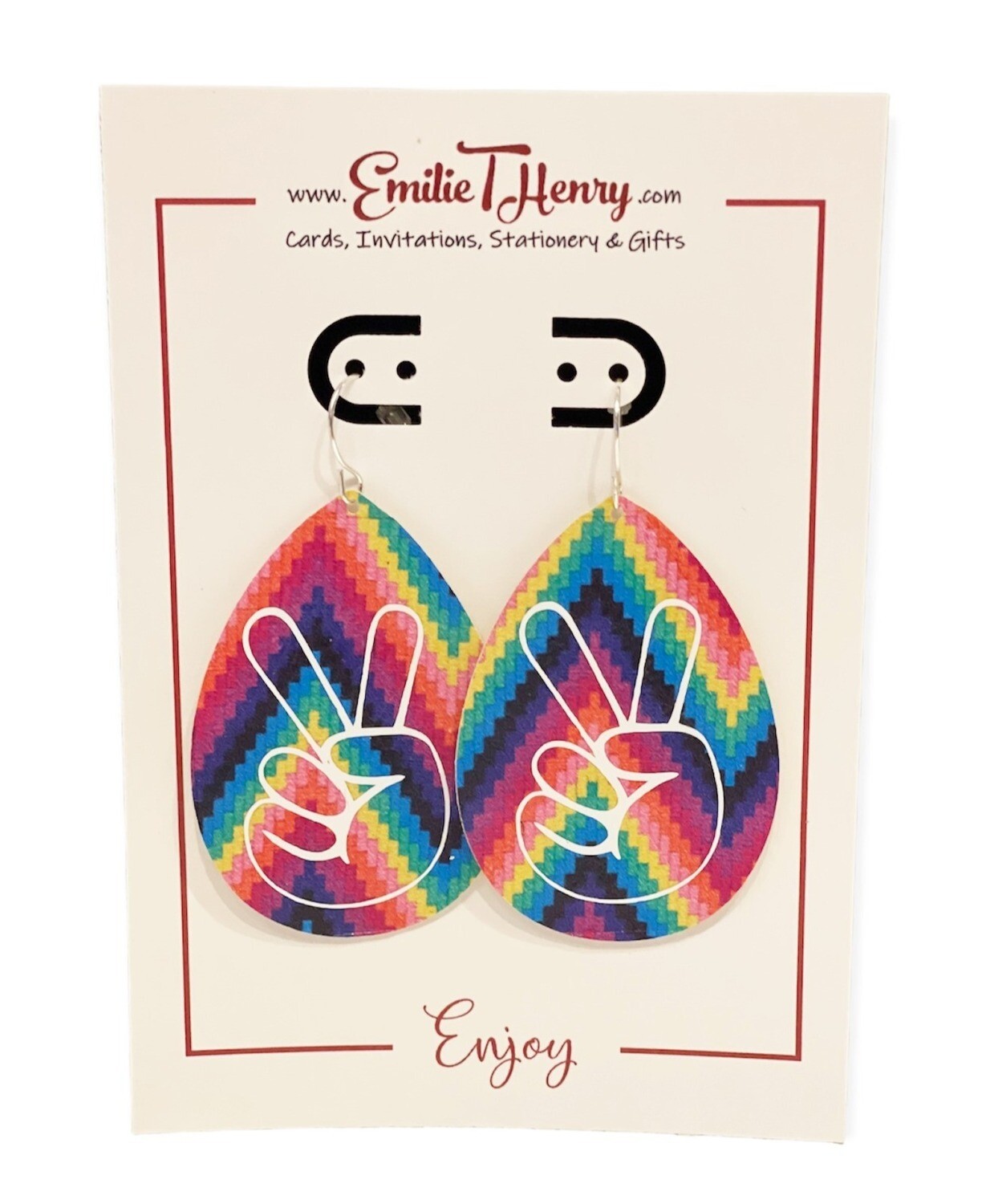 &quot;Peace&quot; Rainbow Earrings
