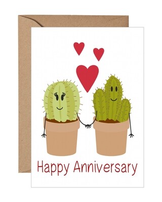 Cactus Anniversary Note