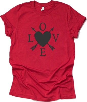 &quot;Love Heart &amp; Arrows&quot; Adult T-Shirt