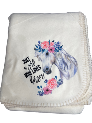&quot;Just A Girl Who Loves Horses&quot; Blanket