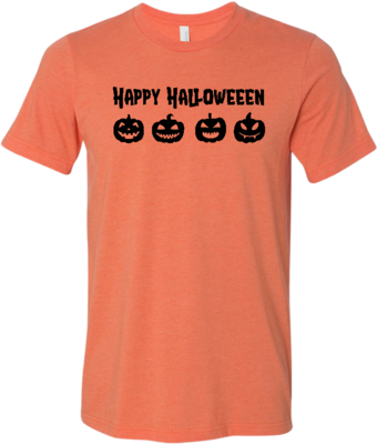 Happy Halloween Pumpkin Faces T-Shirt