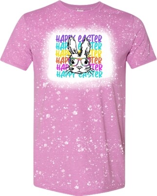 &quot;Happy Easter&quot; Pink Bleached T-Shirt