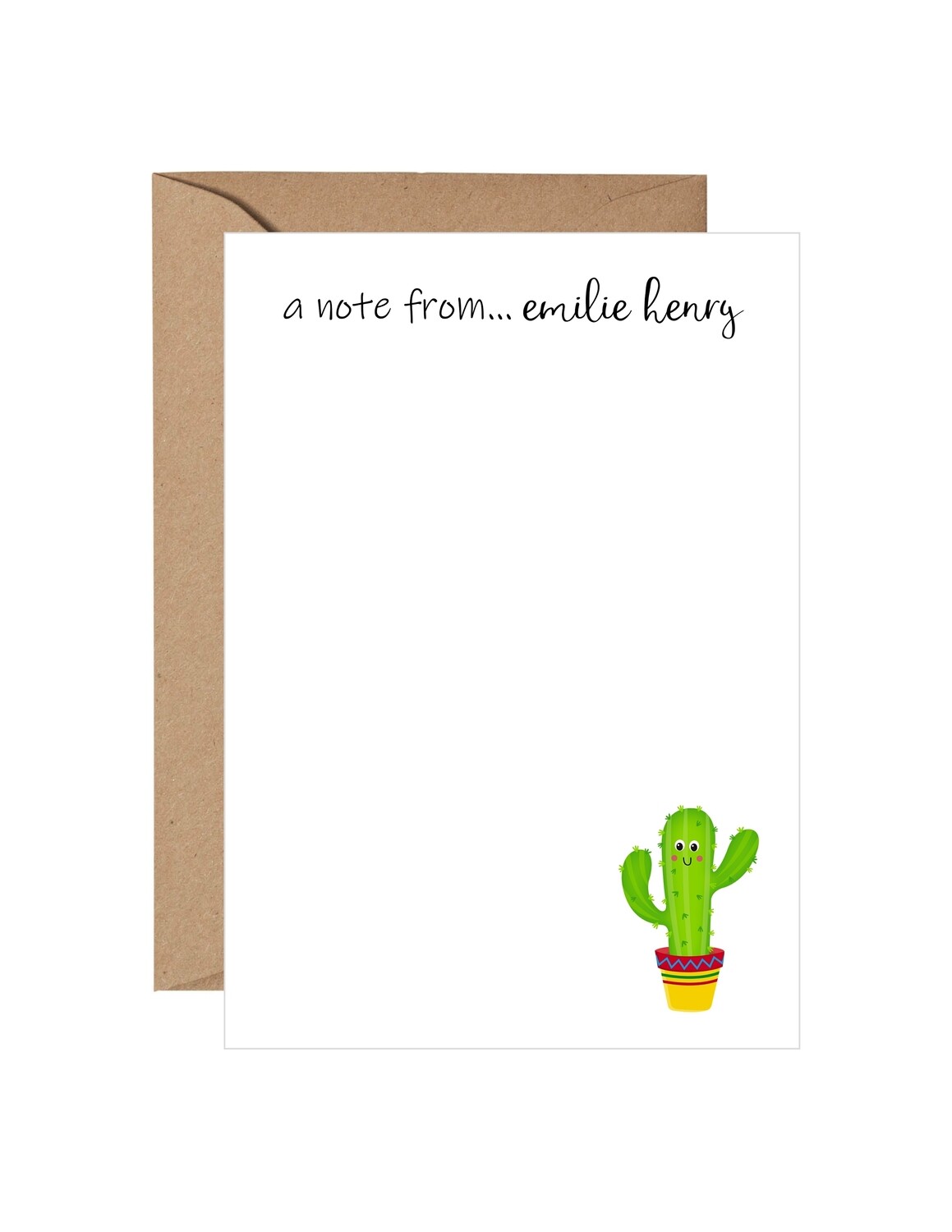 Cacti Man Personalized Note