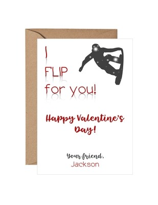 Snowboarder Valentines Note
