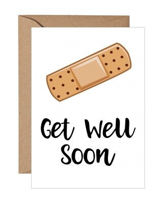 Band Aid Get Well Soon Folded Personalized Note