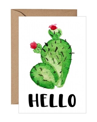 Cactus Hello Folded Personalized Note
