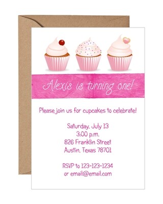 Cupcakes Birthday Invitation