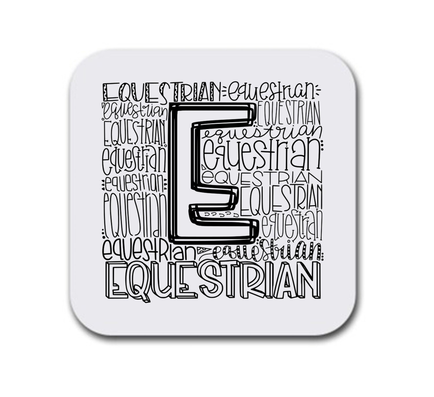 Equestrian Typography Square Coaster