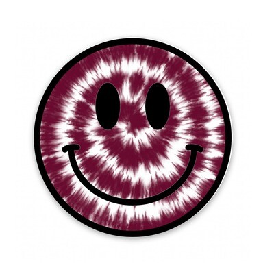 Aggie Maroon Smiley Round Coaster