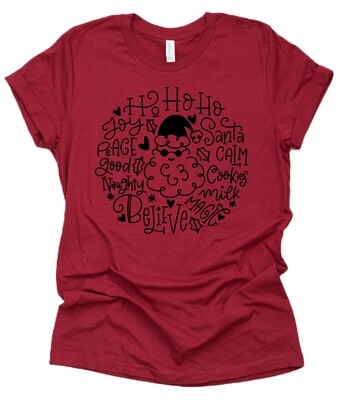 &quot;Santa Word Art&quot; T-Shirt
