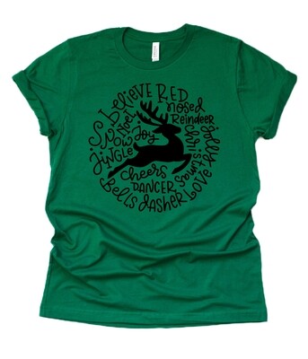 &quot;Reindeer Word Art&quot; T-Shirt