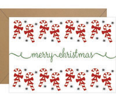 Candy Cane Christmas Note
