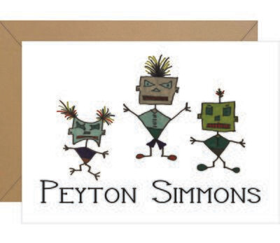 Crazy Robots Folded Personalized Note