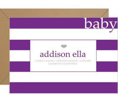 Stripes Baby Announcement