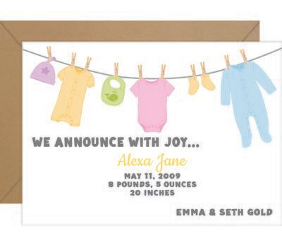Clothesline Baby Announcement