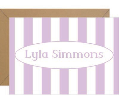 Cabana Stripes Folded Personalized Note