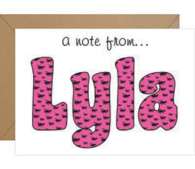 Airplane Print Name Personalized Note