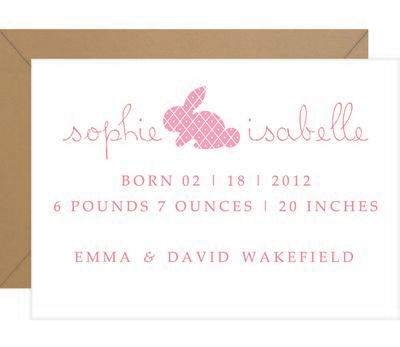 Rabbit Baby Announcement