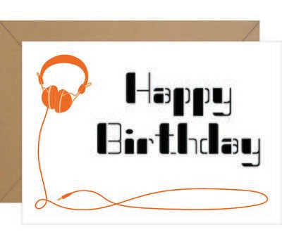 Headphones Birthday Card
