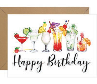 Cocktails Birthday Note