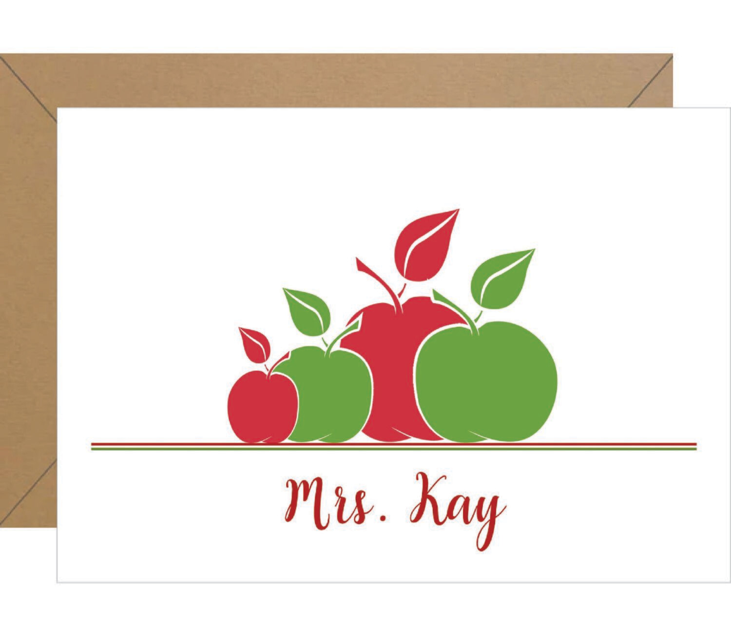 Apples Folded Personalized Note