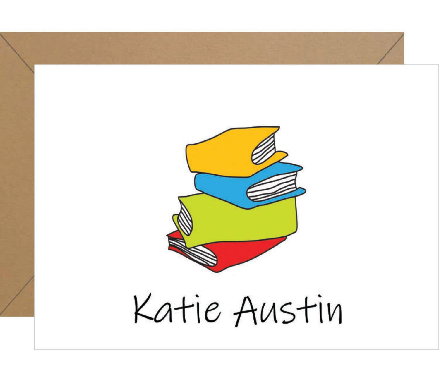 Books Folded Personalized Note